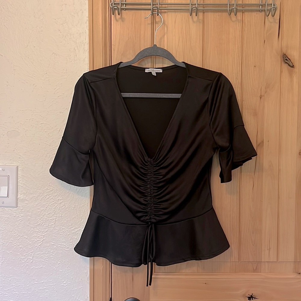 Black Ruched Blouse